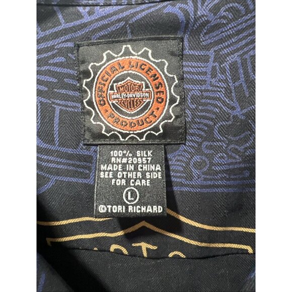 Harley Davidson Tori Richard‎ 100% Silk Button Up Shirt Women’s Large Hawaii - Picture 7 of 13
